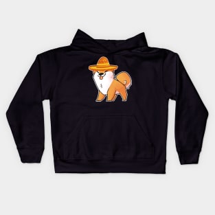 Cute dog shiba inu mexico cinco de mayo Kids Hoodie